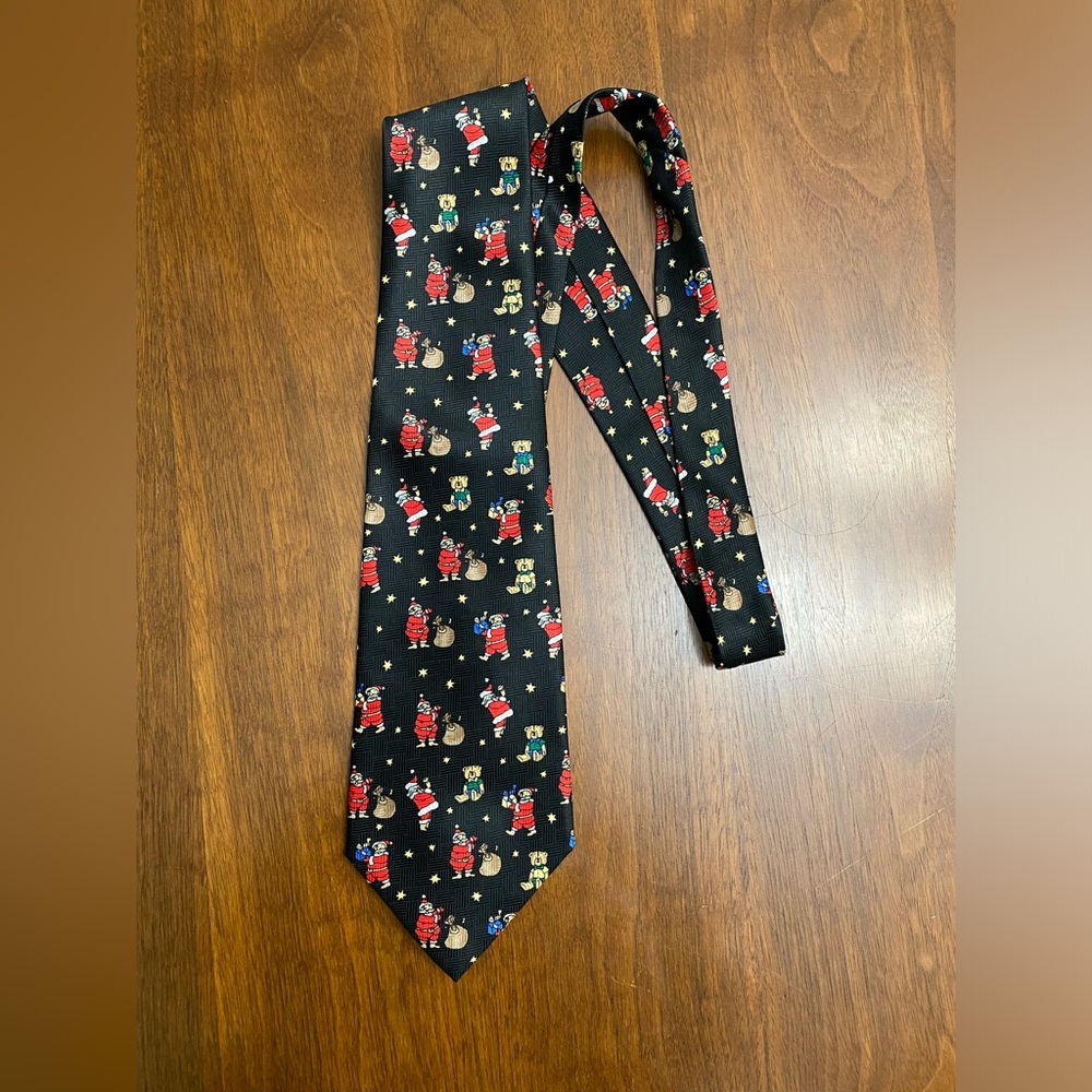Teddy Bear and Santa Christmas Tie‎